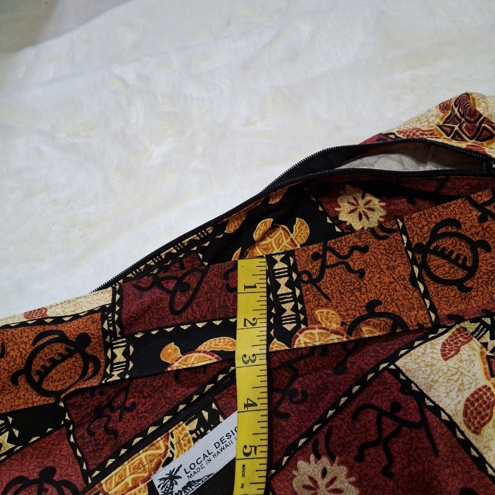 Hobo-style Sea Turtle Fabric Brown Large Crossbody Shoulder Bag  Made In Hawaii - Picture 15 of 16